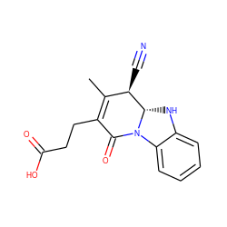 CC1=C(CCC(=O)O)C(=O)N2c3ccccc3N[C@H]2[C@@H]1C#N ZINC000144037306