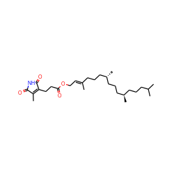 CC1=C(CCC(=O)OC/C=C(\C)CCC[C@H](C)CCC[C@H](C)CCCC(C)C)C(=O)NC1=O ZINC000299828769