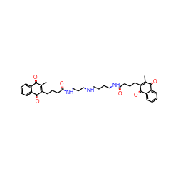 CC1=C(CCCC(=O)NCCCCNCCCNC(=O)CCCC2=C(C)C(=O)c3ccccc3C2=O)C(=O)c2ccccc2C1=O ZINC000036113890