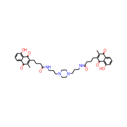 CC1=C(CCCC(=O)NCCCN2CCN(CCCNC(=O)CCCC3=C(C)C(=O)c4cccc(O)c4C3=O)CC2)C(=O)c2c(O)cccc2C1=O ZINC000037858546