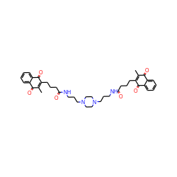 CC1=C(CCCC(=O)NCCCN2CCN(CCCNC(=O)CCCC3=C(C)C(=O)c4ccccc4C3=O)CC2)C(=O)c2ccccc2C1=O ZINC000037858543