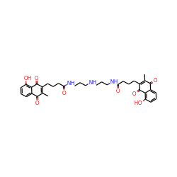 CC1=C(CCCC(=O)NCCCNCCCNC(=O)CCCC2=C(C)C(=O)c3cccc(O)c3C2=O)C(=O)c2c(O)cccc2C1=O ZINC000037858538