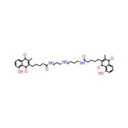 CC1=C(CCCCC(=O)NCCCCNCCCNC(=O)CCCCC2=C(C)C(=O)c3cccc(O)c3C2=O)C(=O)c2c(O)cccc2C1=O ZINC000037858536