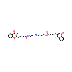 CC1=C(CCCCC(=O)NCCCCNCCCNC(=O)CCCCC2=C(C)C(=O)c3ccccc3C2=O)C(=O)c2ccccc2C1=O ZINC000037858547