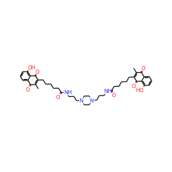 CC1=C(CCCCCC(=O)NCCCN2CCN(CCCNC(=O)CCCCCC3=C(C)C(=O)c4cccc(O)c4C3=O)CC2)C(=O)c2c(O)cccc2C1=O ZINC000095588105