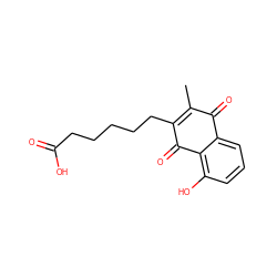 CC1=C(CCCCCC(=O)O)C(=O)c2c(O)cccc2C1=O ZINC000013470363