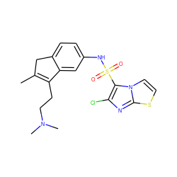 CC1=C(CCN(C)C)c2cc(NS(=O)(=O)c3c(Cl)nc4sccn34)ccc2C1 ZINC000035261422