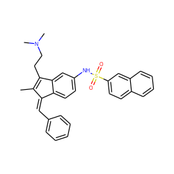 CC1=C(CCN(C)C)c2cc(NS(=O)(=O)c3ccc4ccccc4c3)ccc2/C1=C\c1ccccc1 ZINC000040847927