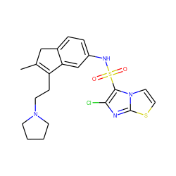 CC1=C(CCN2CCCC2)c2cc(NS(=O)(=O)c3c(Cl)nc4sccn34)ccc2C1 ZINC000040915568