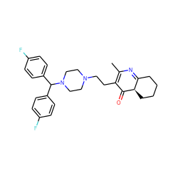 CC1=C(CCN2CCN(C(c3ccc(F)cc3)c3ccc(F)cc3)CC2)C(=O)[C@@H]2CCCCC2=N1 ZINC000101053456