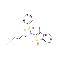 CC1=C(N(CCCCC(F)(F)F)S(=O)(=O)c2ccccc2)S(=O)(=O)c2ccccc21 ZINC000115232642