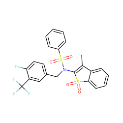 CC1=C(N(Cc2ccc(F)c(C(F)(F)F)c2)S(=O)(=O)c2ccccc2)S(=O)(=O)c2ccccc21 ZINC000115230255