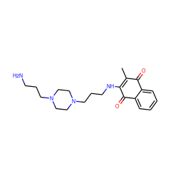 CC1=C(NCCCN2CCN(CCCN)CC2)C(=O)c2ccccc2C1=O ZINC000027643274