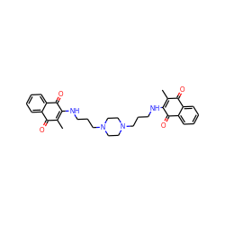 CC1=C(NCCCN2CCN(CCCNC3=C(C)C(=O)c4ccccc4C3=O)CC2)C(=O)c2ccccc2C1=O ZINC000036113901