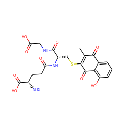 CC1=C(SC[C@H](NC(=O)CC[C@H](N)C(=O)O)C(=O)NCC(=O)O)C(=O)c2c(O)cccc2C1=O ZINC000064499353