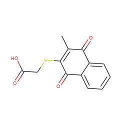 CC1=C(SCC(=O)O)C(=O)c2ccccc2C1=O ZINC000001661478