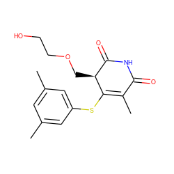 CC1=C(Sc2cc(C)cc(C)c2)[C@@H](COCCO)C(=O)NC1=O ZINC000102826828