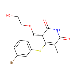 CC1=C(Sc2cccc(Br)c2)[C@H](COCCO)C(=O)NC1=O ZINC000102807484