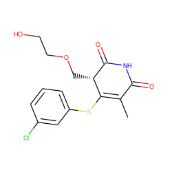 CC1=C(Sc2cccc(Cl)c2)[C@H](COCCO)C(=O)NC1=O ZINC000102812761