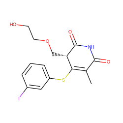 CC1=C(Sc2cccc(I)c2)[C@H](COCCO)C(=O)NC1=O ZINC000102816274