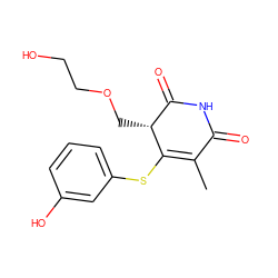 CC1=C(Sc2cccc(O)c2)[C@H](COCCO)C(=O)NC1=O ZINC000102816493