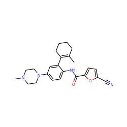 CC1=C(c2cc(N3CCN(C)CC3)ccc2NC(=O)c2ccc(C#N)o2)CCCC1 ZINC000029047308