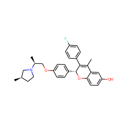 CC1=C(c2ccc(F)cc2)[C@@H](c2ccc(OC[C@H](C)N3CC[C@@H](C)C3)cc2)Oc2ccc(O)cc21 ZINC000144157815