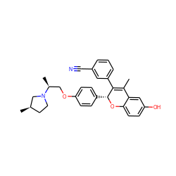 CC1=C(c2cccc(C#N)c2)[C@@H](c2ccc(OC[C@H](C)N3CC[C@@H](C)C3)cc2)Oc2ccc(O)cc21 ZINC000207291473