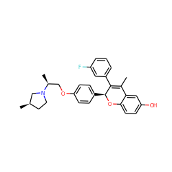 CC1=C(c2cccc(F)c2)[C@H](c2ccc(OC[C@H](C)N3CC[C@@H](C)C3)cc2)Oc2ccc(O)cc21 ZINC000144148019