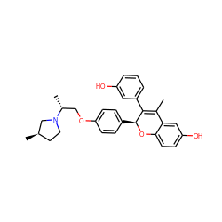 CC1=C(c2cccc(O)c2)[C@H](c2ccc(OC[C@@H](C)N3CC[C@@H](C)C3)cc2)Oc2ccc(O)cc21 ZINC000144141788