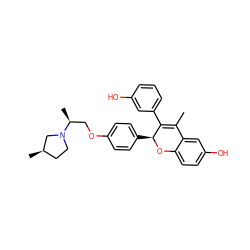 CC1=C(c2cccc(O)c2)[C@H](c2ccc(OC[C@H](C)N3CC[C@@H](C)C3)cc2)Oc2ccc(O)cc21 ZINC000144126346