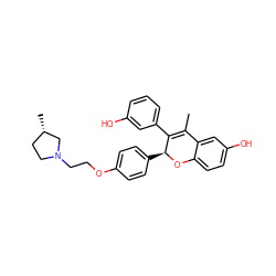 CC1=C(c2cccc(O)c2)[C@H](c2ccc(OCCN3CC[C@H](C)C3)cc2)Oc2ccc(O)cc21 ZINC000144231757