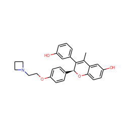 CC1=C(c2cccc(O)c2)[C@H](c2ccc(OCCN3CCC3)cc2)Oc2ccc(O)cc21 ZINC000144065116