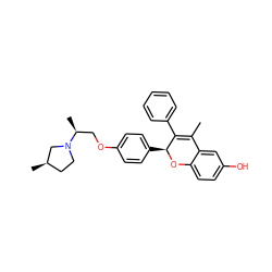 CC1=C(c2ccccc2)[C@H](c2ccc(OC[C@H](C)N3CC[C@@H](C)C3)cc2)Oc2ccc(O)cc21 ZINC000144112826