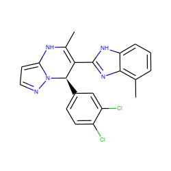 CC1=C(c2nc3c(C)cccc3[nH]2)[C@@H](c2ccc(Cl)c(Cl)c2)n2nccc2N1 ZINC000045317138