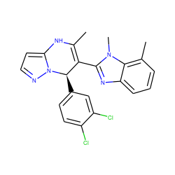 CC1=C(c2nc3cccc(C)c3n2C)[C@@H](c2ccc(Cl)c(Cl)c2)n2nccc2N1 ZINC000045260870