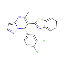 CC1=C(c2nc3ccccc3s2)[C@H](c2ccc(Cl)c(Cl)c2)n2nccc2N1 ZINC000045318690