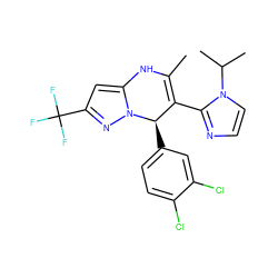 CC1=C(c2nccn2C(C)C)[C@@H](c2ccc(Cl)c(Cl)c2)n2nc(C(F)(F)F)cc2N1 ZINC000101668666