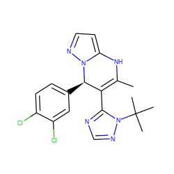 CC1=C(c2ncnn2C(C)(C)C)[C@@H](c2ccc(Cl)c(Cl)c2)n2nccc2N1 ZINC000101668731