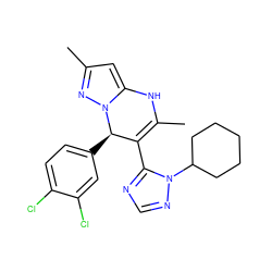 CC1=C(c2ncnn2C2CCCCC2)[C@@H](c2ccc(Cl)c(Cl)c2)n2nc(C)cc2N1 ZINC000101668707