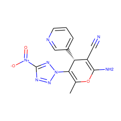 CC1=C(n2nnc([N+](=O)[O-])n2)[C@H](c2cccnc2)C(C#N)=C(N)O1 ZINC000008442536