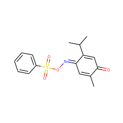 CC1=C/C(=N\OS(=O)(=O)c2ccccc2)C(C(C)C)=CC1=O ZINC000012731192