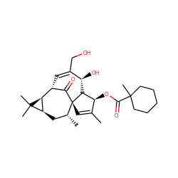 CC1=C[C@@]23C(=O)[C@@H](C=C(CO)[C@@H](O)[C@@H]2[C@H]1OC(=O)C1(C)CCCCC1)[C@H]1[C@@H](C[C@H]3C)C1(C)C ZINC001772586709