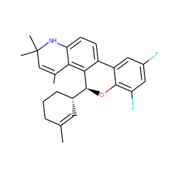 CC1=C[C@@H]([C@@H]2Oc3c(F)cc(F)cc3-c3ccc4c(c32)C(C)=CC(C)(C)N4)CCC1 ZINC000034010966