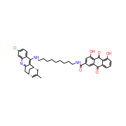 CC1=C[C@@H]2Cc3nc4cc(Cl)ccc4c(NCCCCCCCCCNC(=O)c4cc(O)c5c(c4)C(=O)c4cccc(O)c4C5=O)c3[C@H](C1)C2 ZINC000169312158