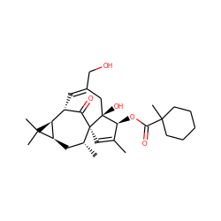 CC1=C[C@]23C(=O)[C@@H](C=C(CO)C[C@]2(O)[C@H]1OC(=O)C1(C)CCCCC1)[C@H]1[C@@H](C[C@H]3C)C1(C)C ZINC001772650607