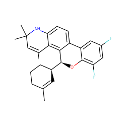 CC1=C[C@H]([C@@H]2Oc3c(F)cc(F)cc3-c3ccc4c(c32)C(C)=CC(C)(C)N4)CCC1 ZINC000034010965