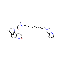 CC1=C[C@H]2Cc3[nH]c(=O)ccc3[C@@]3(C1)[C@@H]2CCCN3C(=O)CN(C)CCCCCCCCCCN(C)Cc1ccccn1 ZINC000028714099