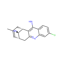 CC1=C[C@H]2Cc3nc4cc(Cl)ccc4c(N)c3[C@@H](C1)[C@@H]2N ZINC000036287004