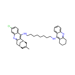 CC1=C[C@H]2Cc3nc4cc(Cl)ccc4c(NCCCCCCCCNc4c5c(nc6ccccc46)CCCC5)c3[C@@H](C1)C2 ZINC000014947313